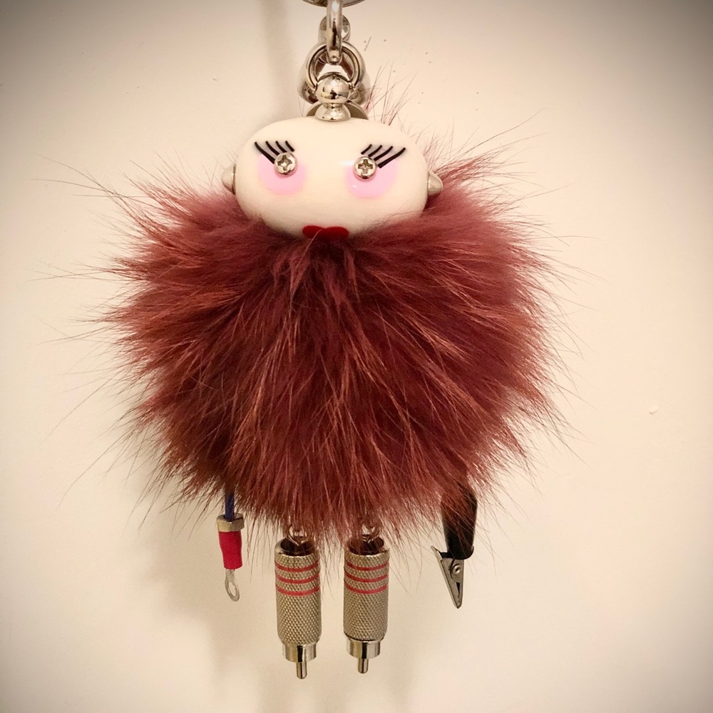Prada Millie Keychain Trick, Red Fur